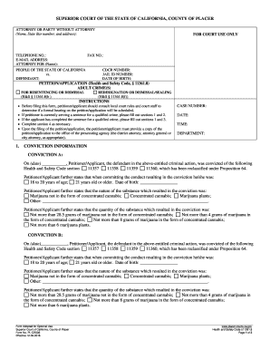 California Proposition 64 Resentencing Application