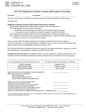 SAP Appeal Cover Sheet