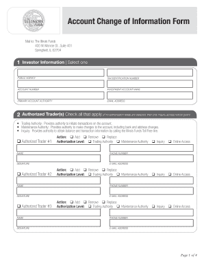 Illinois Funds Account Change of Information Form