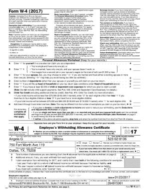 Form W-4 Employee's Withholding Allowance Certificate