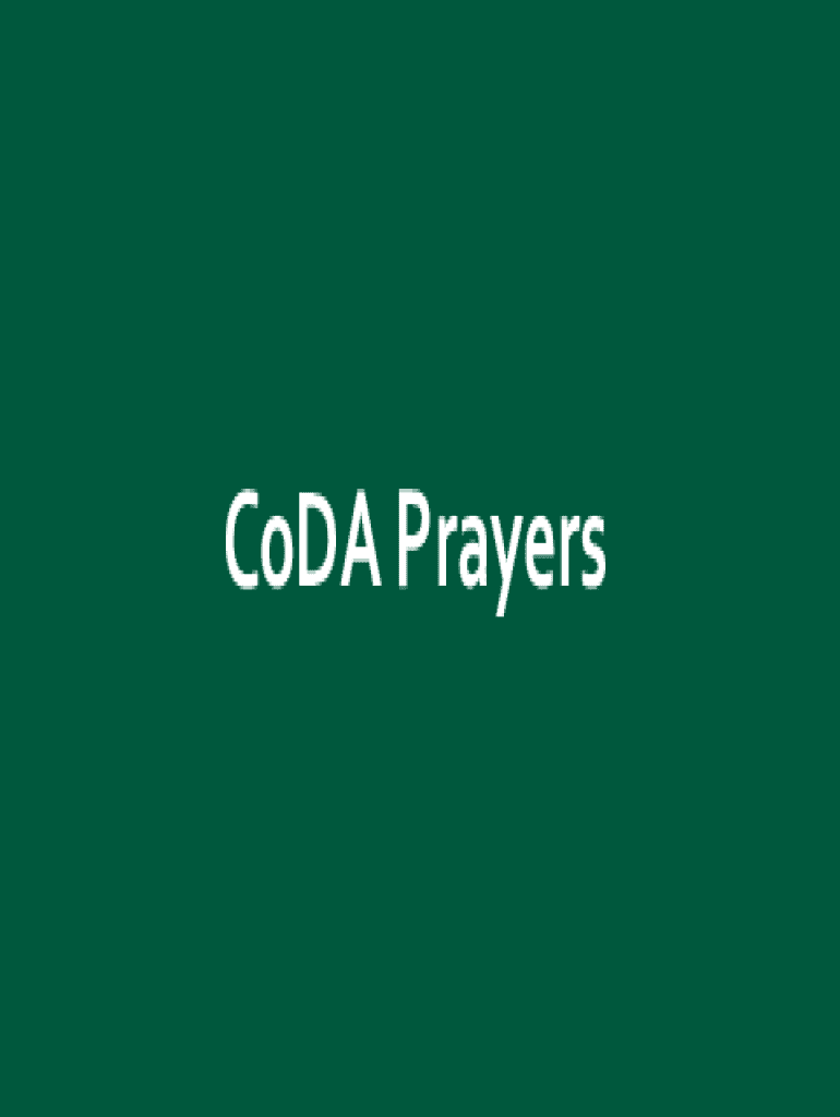 Coda Prayers - Fill Online, Printable, Fillable, Blank | pdfFiller