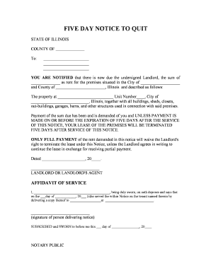 Five Day Notice to Quit