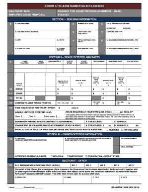 GSA Form 1364A Request for Lease Proposals