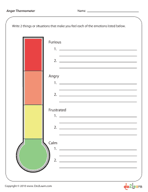 Fillable Online Anger Thermometer Fax Email Print - pdfFiller