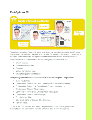 Oregon Medical ID Verification Form