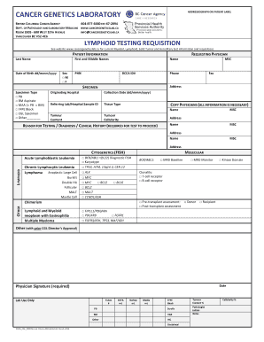 Lymphoid Testing Requisition Form