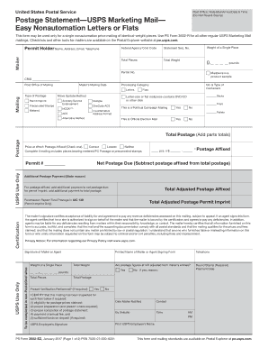 USPS Marketing Mail Postage Statement
