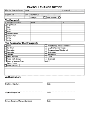 Payroll Change Notice