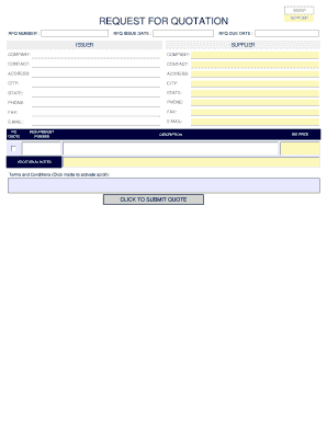 Request for Quotation Form