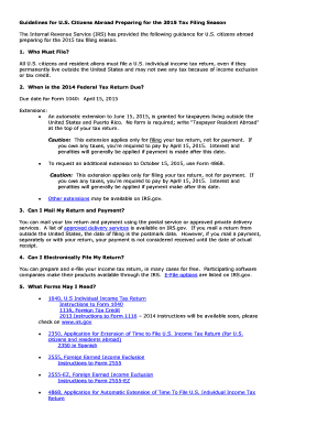 IRS 2015 Tax Filing Guidelines for US Citizens Abroad