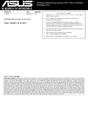 ASUS Mail-In Rebate Form