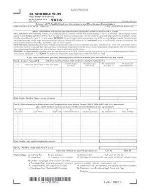 PA Schedule W-2S Wage Statement Summary