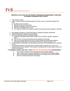 Property Manager Credentialing Checklist