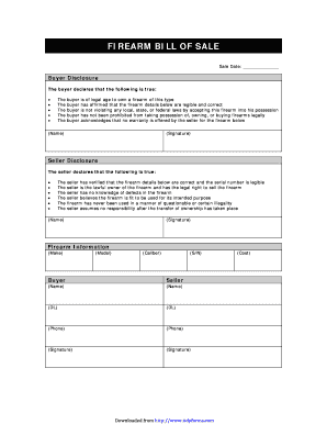 Firearm Bill of Sale