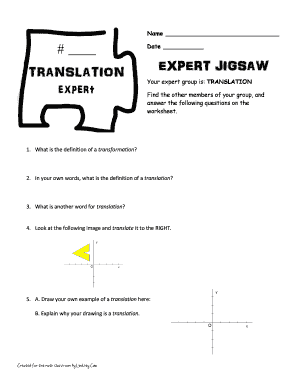 Translation Expert Jigsaw Worksheet