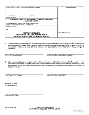 Marriage agreement format - Adoption Agreement Adoption of Adult or Married Minor - sdcourt ca