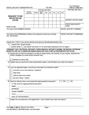 Social Security Representative Payee Application