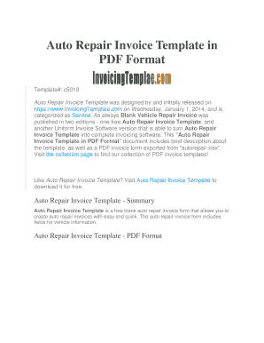 Auto Repair Invoice Template in PDF Format - InvoicingTemplate.com