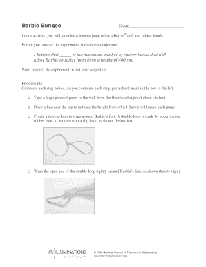 Barbie Bungee Science Experiment Form