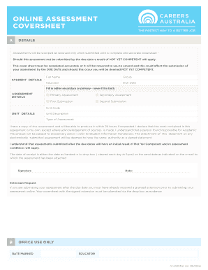 Assessment Cover Sheet