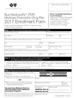 Blue MedicareRx (PDP) Enrollment Form