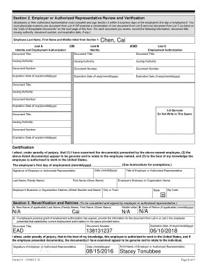 US Form I-9 Employment Eligibility Verification