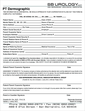 Patient Demographic Form