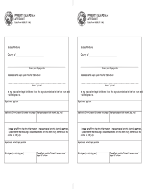 Indiana Parent Guardian Affidavit