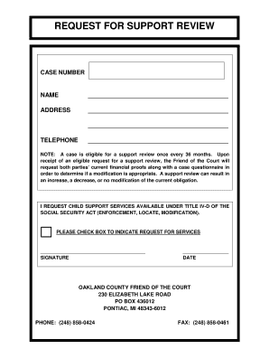 Child Support Review Request Form