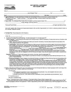 Buy and Sell Agreement for Vacant Land