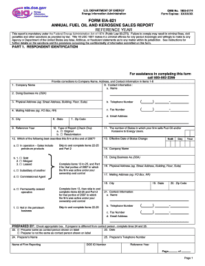 EIA-821 Annual Fuel Oil and Kerosene Sales Report