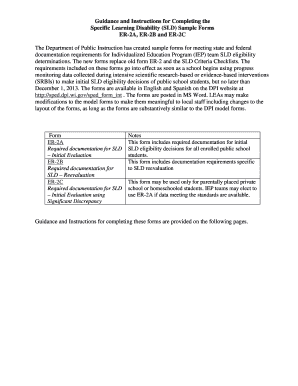 Specific Learning Disability (SLD) Eligibility Forms