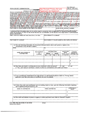 Statement Regarding Contributions Form SSA-783