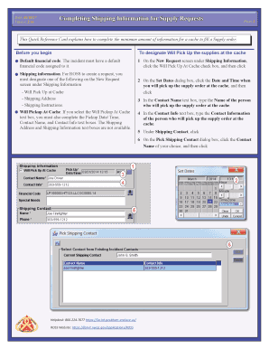 Completing Shipping Information for Supply Requests