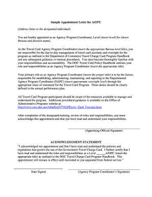 Sample Appointment Letter for A/OPC (Address letter to the ... - osec doc