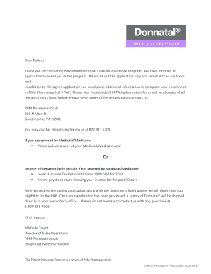 Patient Assistance Program Enrollment Form