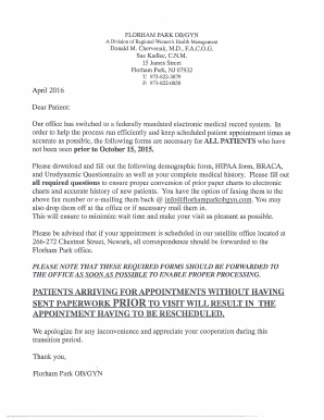 Patient Demographic Form
