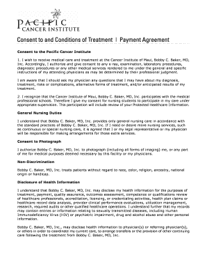Consent to Treatment and Payment Agreement