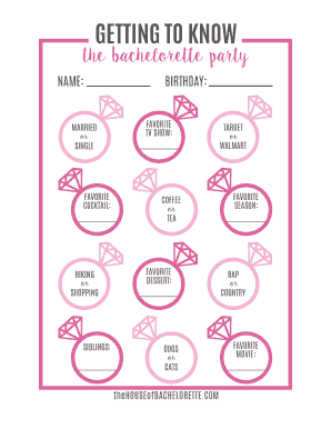 Bachelorette Party Questionnaire