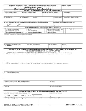 GSA Form 2972 Adjustment Request