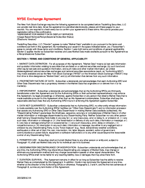 NYSE Market Data Display Agreement