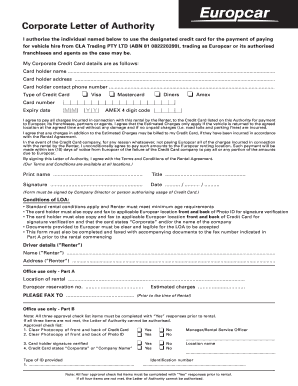 Corporate Letter of Authority