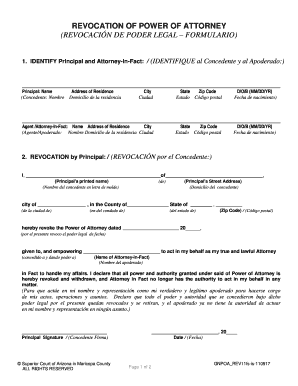 Formulario de Revocación de Poder Legal