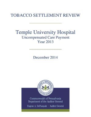 Tobacco Settlement Review - Temple University Hospital - 2013