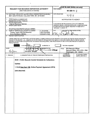IRS Online Payment Agreement Disposition Request