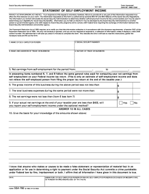 Statement of Self-Employment Income