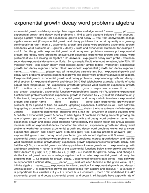 Exponential Growth and Decay Word Problems