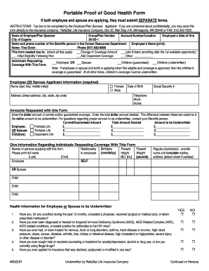 Portable Proof of Good Health Form