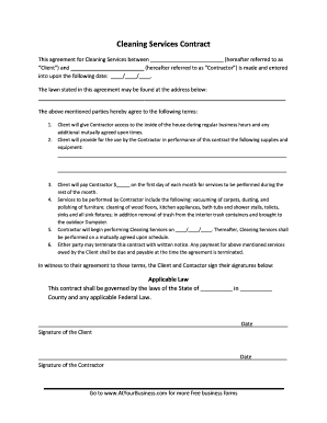 Cleaning Services Contract