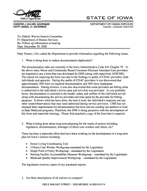 Department of Human Services Letterhead - legis iowa